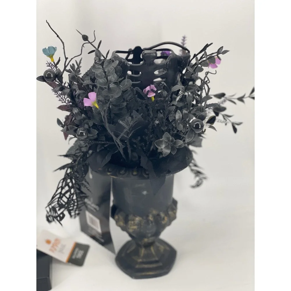 Lot of 32 Gothic Halloween Floral/Wreath/Pumpkins Black Purple Gold Decor